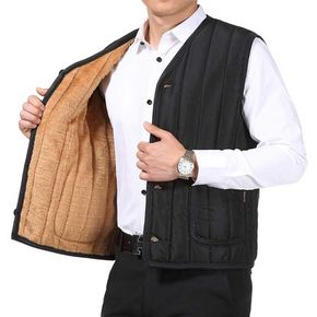 겨울 사무실 남자 조끼 코트안 방한복 기모 스타일