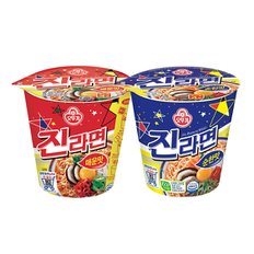 오뚜기 진라면 매운맛 순한맛 65g 15개 작은 컵라면