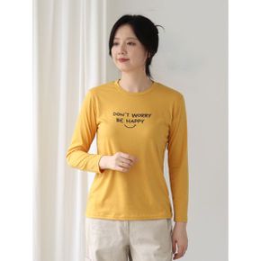HAPPY 라운드넥 티셔츠 여성 긴팔 데일리 스판성 WTS105_P437461598