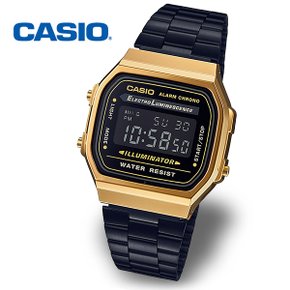 [정품] CASIO 카시오 A168WEGB-1BDF 흑금 공용 전자 메탈시계