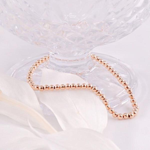 확대된 대표 14k 3mm 볼 체인 팔찌 OPPB1550(1)
