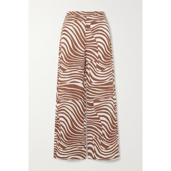 페이스풀 시빌 프린트 리넨 스트레이트 팬츠 브라운 1647597303307430