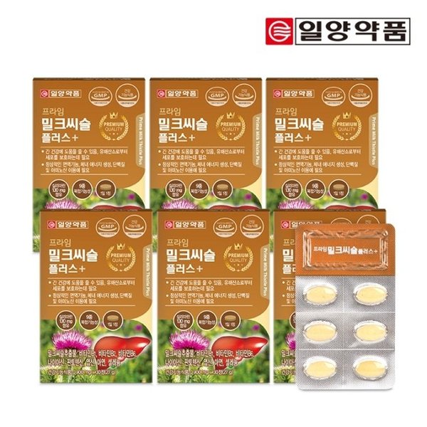 [일양약품] 프라임 밀크씨슬 플러스 6박스 6개월분 / 간건강 밀크시슬 실리마린