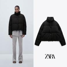 ZARA 자라 블랙 퀼티드 크롭트 재킷 8073 223