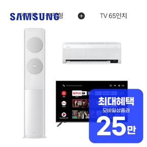 무풍 2in1 에어컨 17평형+6평형 + 아남 UHD 스마트 TV 65인치 렌탈 60개월 월 92900원