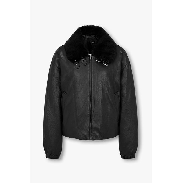 디태처블 퍼 카라 레더 다운 자켓 7215417X02199