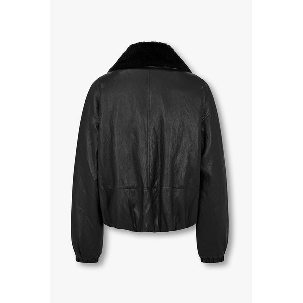 디태처블 퍼 카라 레더 다운 자켓 7215417X02199