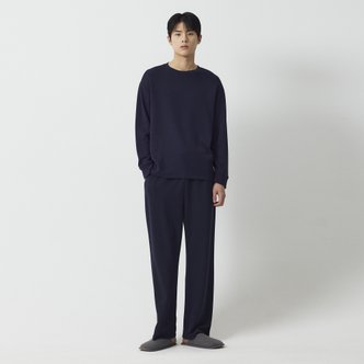 JAJU 남 소프트 스웨트 스트레이트핏 10부 파자마 팬츠(NAVY / BLACK)