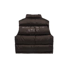 BASIC LOGO OVERSIZE SHORT CROP DUCK DOWN VEST BROWN 오버사이즈 크롭 덕다운 베스트