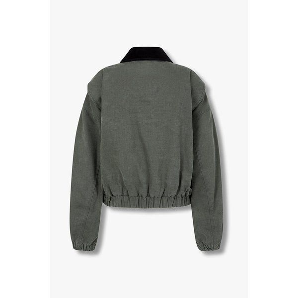 배색 카라넥 코튼 크롭 점퍼 9105413212048