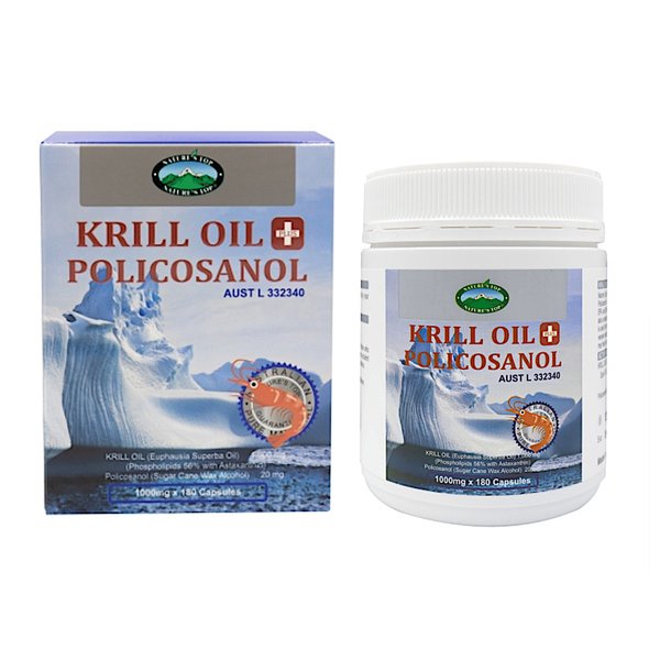 호주 네이쳐스탑 크릴오일 폴리코사놀 1000mg 180정
