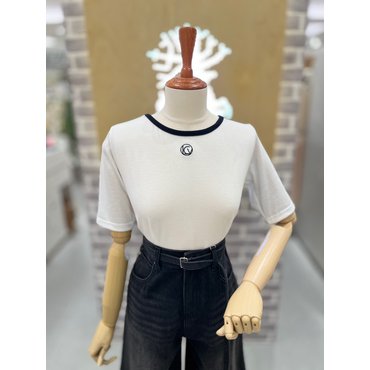 레코브 배색 로고자수 반팔티셔츠(LC41E5ST006A)