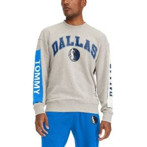 4591674 TOMMY JEANS Mens Tommy Jeans Gray Dallas Mavericks James Patch Pullover Sweatshirt