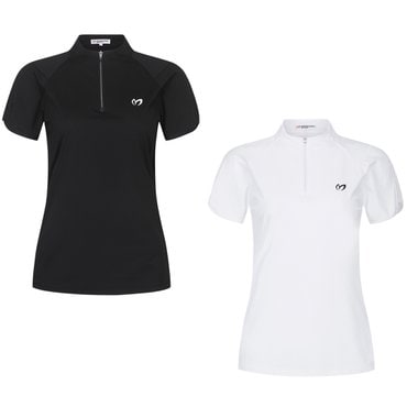 마스터바니 24S/S 이월상품 여성 심볼 하프 집업 반팔티셔츠 (421D2TR015)