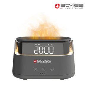 탁상용 시계 초음파 미니 가습기 그레이 SW-H22102G