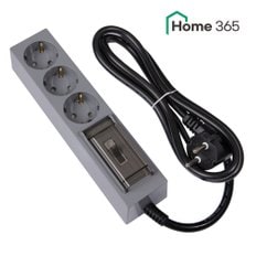 Home365 국산 4000W 고용량 멀티탭 3구 1.5m 그레이 블랙 컬러멀티탭 /에어컨 건조기 전기장판 전기난로
