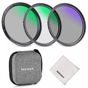 NEEWER 46mm UV+CPL+ND4 필터 세트 필터 하드 쉘 백광학 유리알루미니 합금 프레임수납 케이스