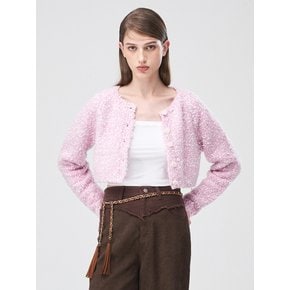 Snow Crop Knit Cardigan, Lavender Pink