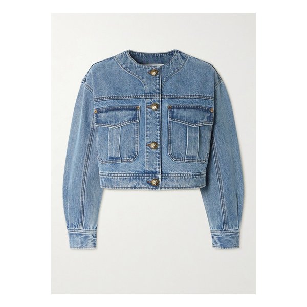크롭 데님 재킷 라이트 데님 46376663162947294