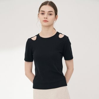 르쏠레일마띠네 Shoulder Cut-Out Short Sleeve[BLACK]