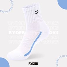 배드민턴 스포츠 남성 중목 양말 화이트 블루 RS-SOCKS-8M