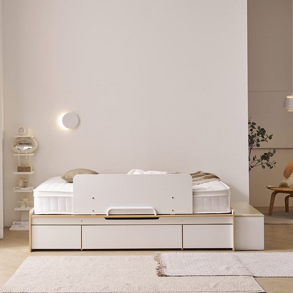 무빙업 E0 리프트업 수납 침대프레임 슈퍼싱글 SS + 안전가드