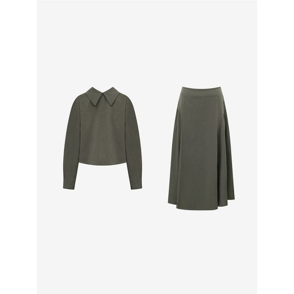 투웨이 블라우스 + 뒷 밴딩 훌 스커트 SET (VMOAC1501)