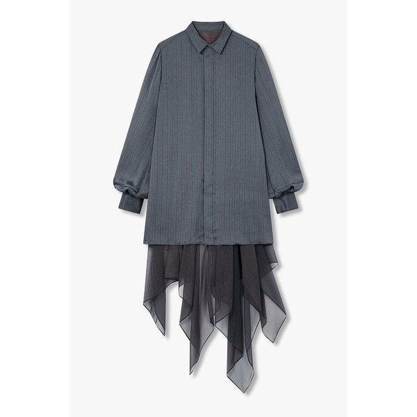 여성 스트라이프 프린트 새틴 드레스 6415361508000