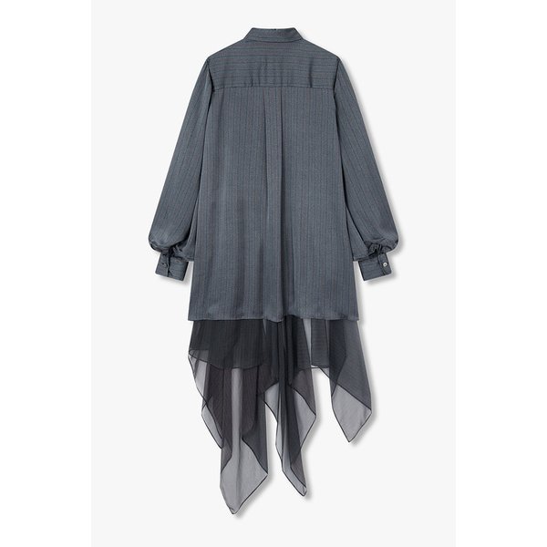 여성 스트라이프 프린트 새틴 드레스 6415361508000