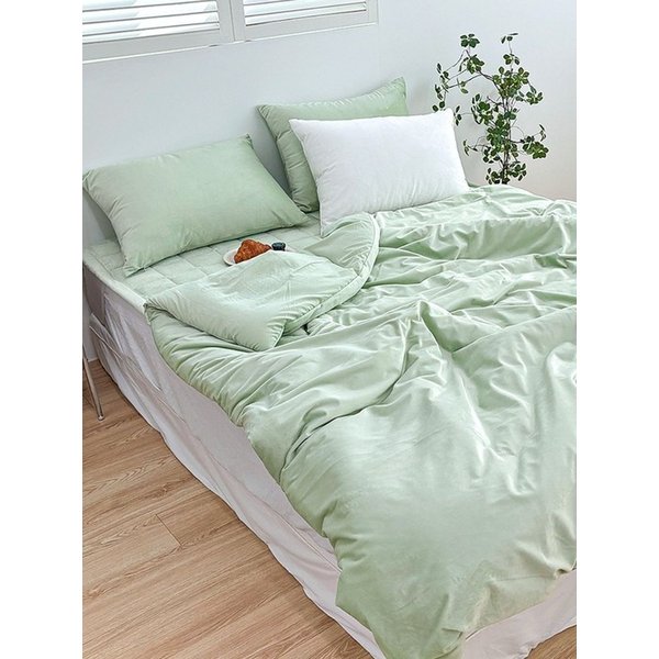 윈터테일 겨울 극세사 리버서블 옥수수솜 무봉제 차렵이불 SS/Q 8colors