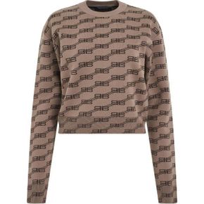 270666 BALENCIAGA 올오버 로고 크롭 니트 (733863 T3253 9378)