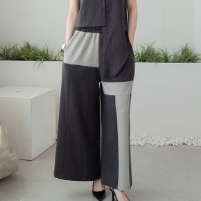 디엘 모던 배색 와이드 팬츠_P425114784