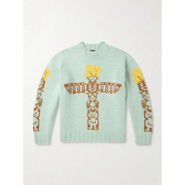 펙키시 토템 폴 인타르시아 울 스웨터 46376663162925234