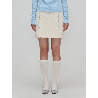 에스티피크니커 [SPNK] 꽃 팬시 미니 스커트_크림