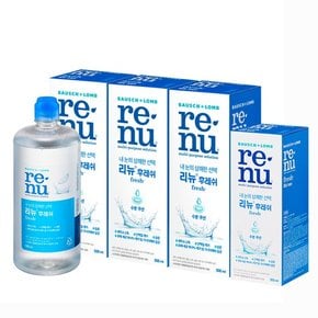 리뉴 후레쉬 500ml x 3개 + 후레쉬 355ml x 1개 소프트 렌즈 세척액 세정액 보존액 습윤제