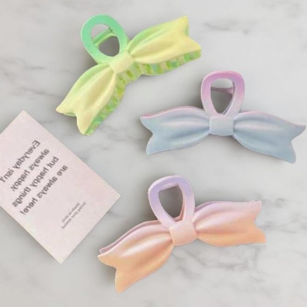 [옷자락] 여성 사랑스러운 파스텔 볼륨 헤어핀 리본 집게
