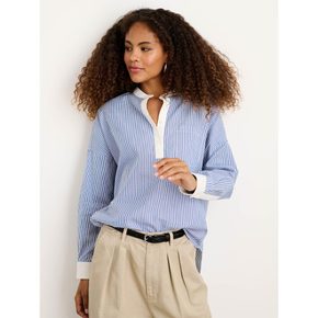 Jo Striped Popover Shirt Incotton Navy (VV3860AW2R)