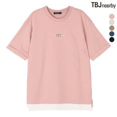 유니 미니쮸리 밑단 레이어드 티셔츠(T182TS070P).