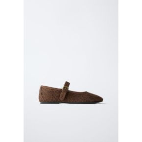 ZARA 자라 키즈 애니멀 프린트 발레 플렛 슈즈 브라운 2522830700 2522830 1318745