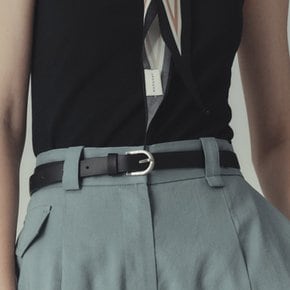 Small Around belt Black with Silver buckle 로서울 벨트