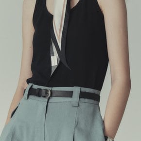 Small Around belt Black with Silver buckle 로서울 벨트