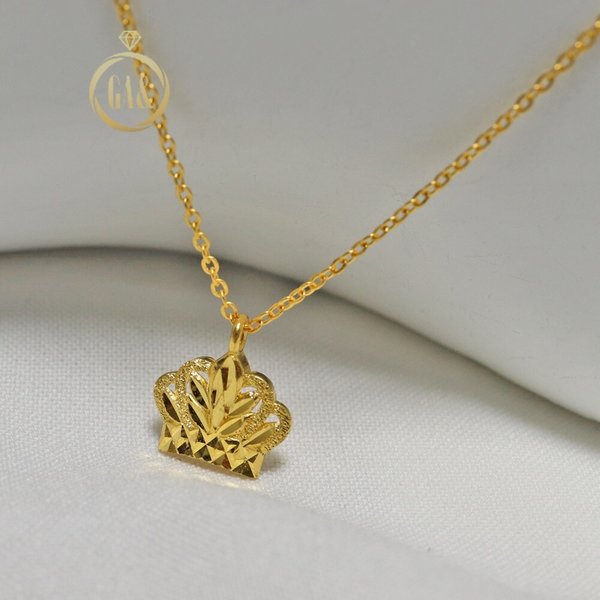 [가앤] 24k순금 티아라 왕관 목걸이3.75g