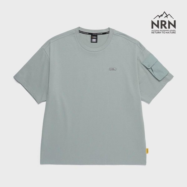 [여주점] N252MTS110 NRN 소매 포켓 세미오버핏 반팔 티셔츠 KHAKI GREEN