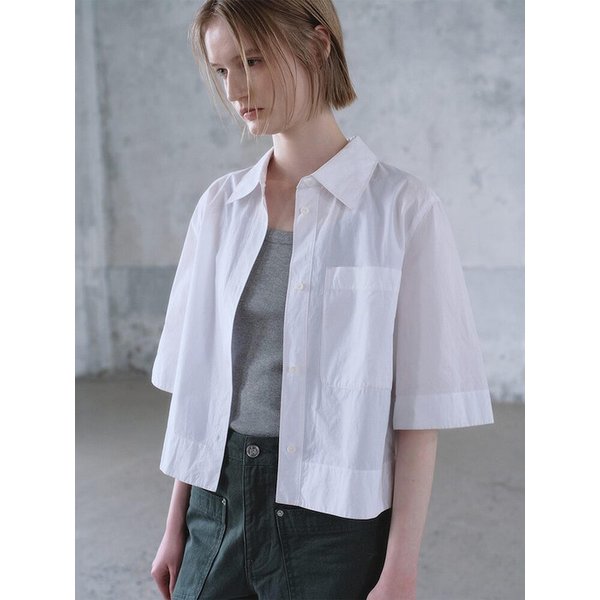 Crop Shirts Blouse  White (KE6360M031)