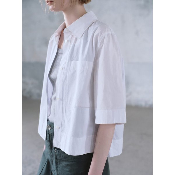 Crop Shirts Blouse  White (KE6360M031)