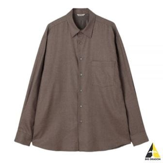 오라리 오라리 SUPER LIGHT WOOL SHIRT (A23AS01OS TOP BROWN) (슈퍼 라이트 울 셔츠)