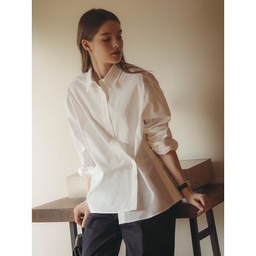 틸아이다이 Side button slit wrap shirt_Ivory