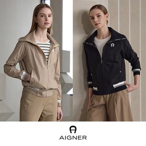 24SS AIGNER 캡슐컬렉션 로고 우븐 집업 재킷