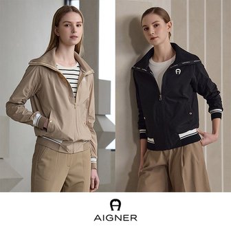 아이그너 24SS AIGNER 캡슐컬렉션 로고 우븐 집업 재킷