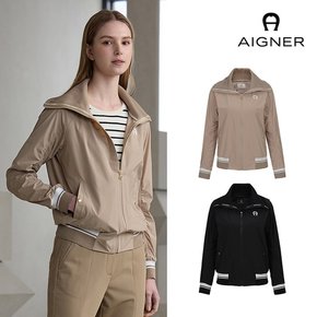 24SS AIGNER 캡슐컬렉션 로고 우븐 집업 재킷